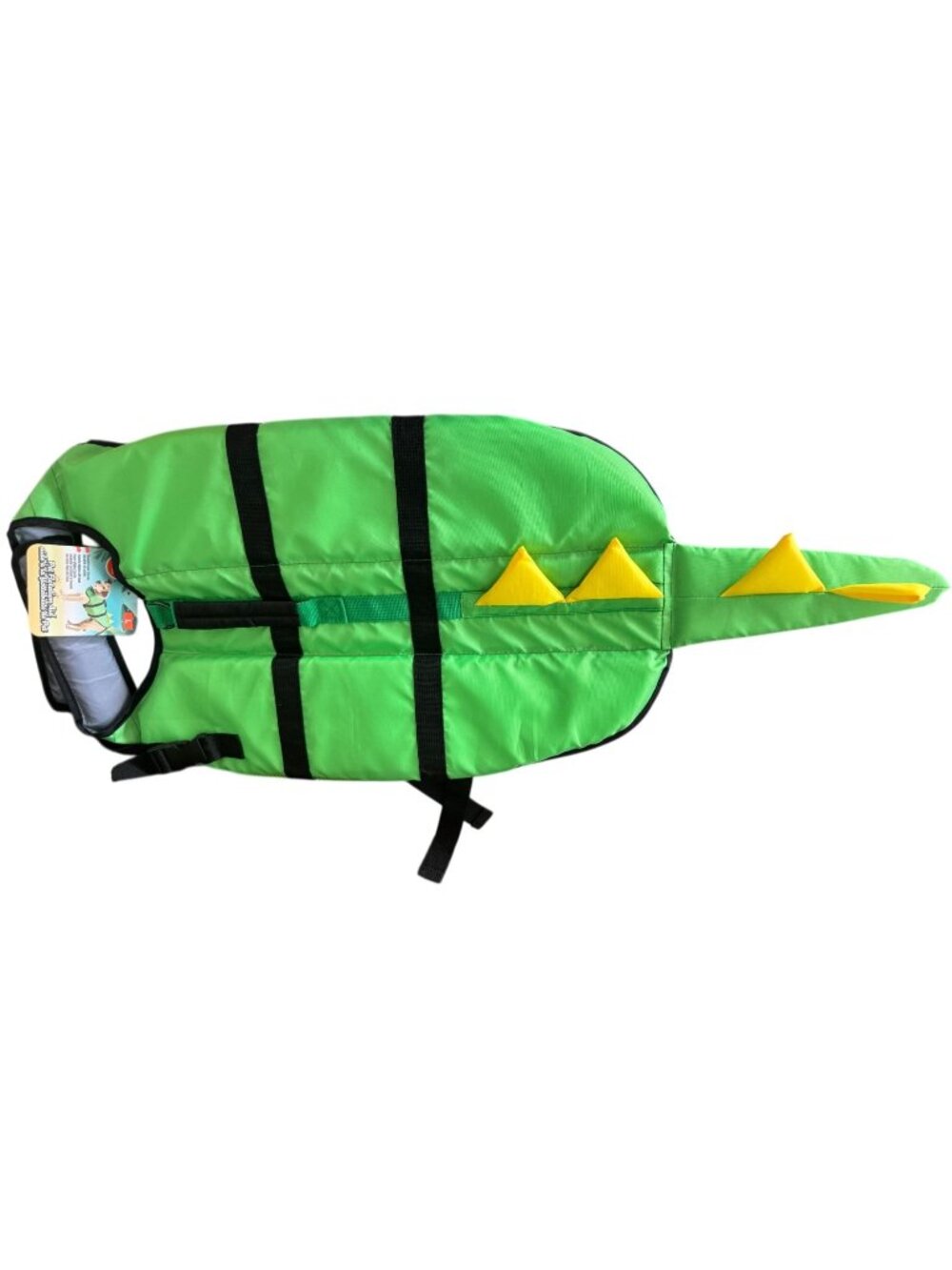 FOFOS Large Green Dog Life Jacket With Handle & Dinosaur Design NEW